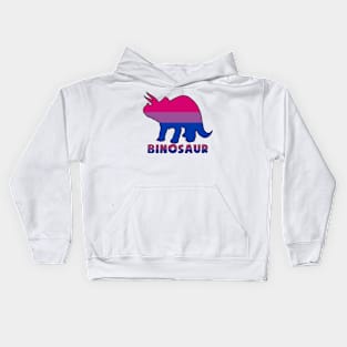 Binosaur bisexual flag dinosaur design Kids Hoodie